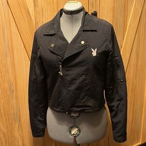 PLAYBOY Black Bomber Jacket Sleek and Stylish